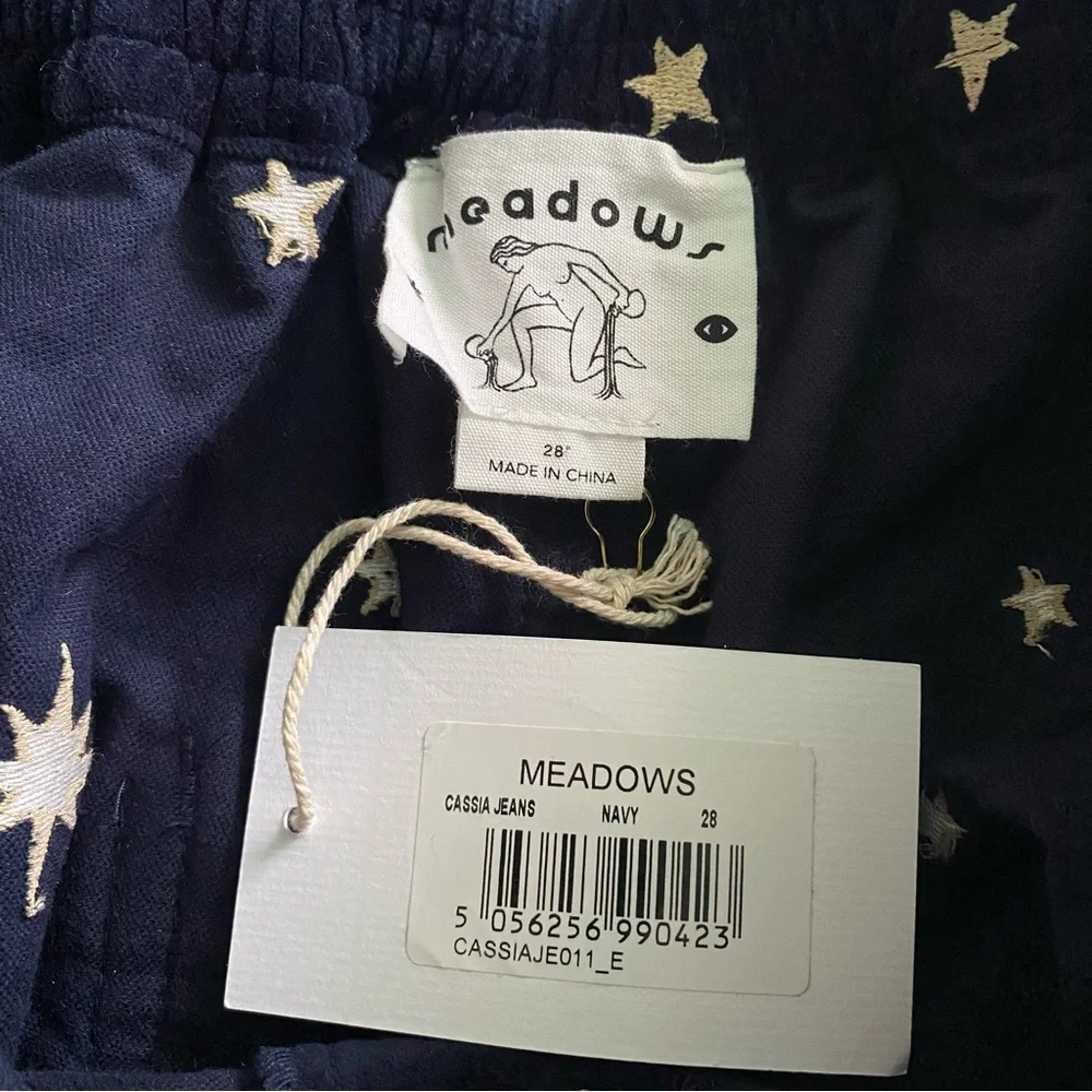 Free People Meadows Cassia Trousers Blue Velvet
Pants Celestial Star Moon 28 NWT - Picture 8 of 14